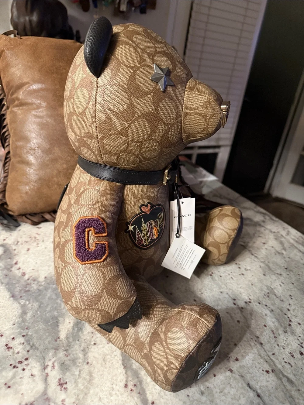 Large Coach Collectible Leather Bear NEW ALL TAGS 14” x 12” x 10” PERFECT